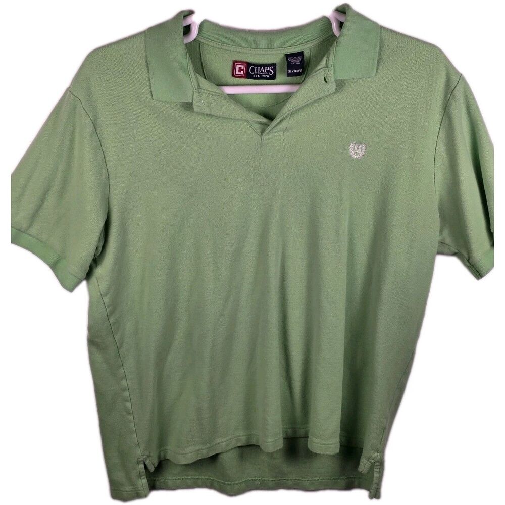 CHAPS‎ Men's XL Green Short Sleeve Shirt